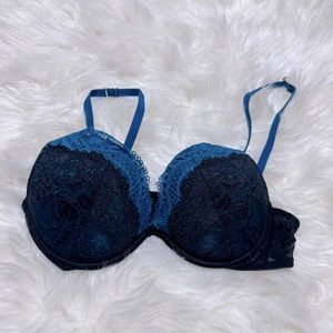 La Senza black/blue‎ lace bra size 34C